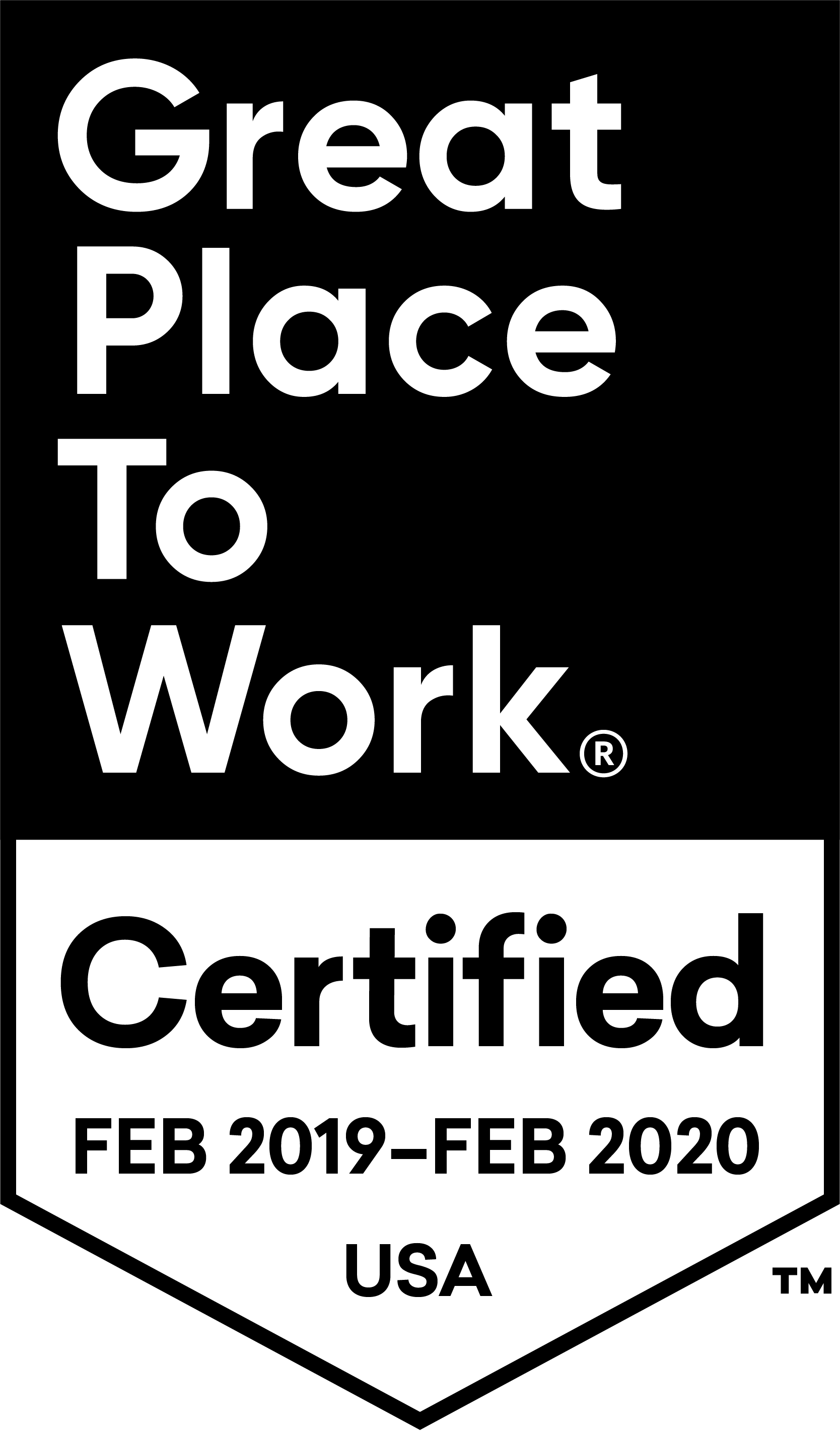 Great Place to Work Certified February 2019 - February 2020